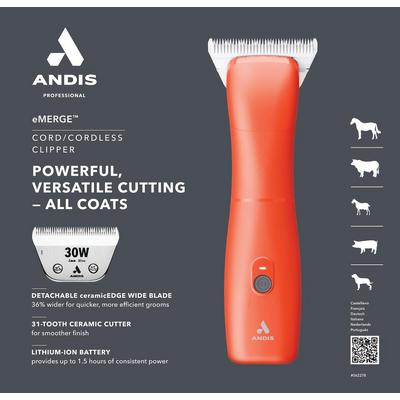 Andis eMerge Orange Kablosuz Kedi/Köpek Tıraş Makinesi (Dahili Bataryalı)